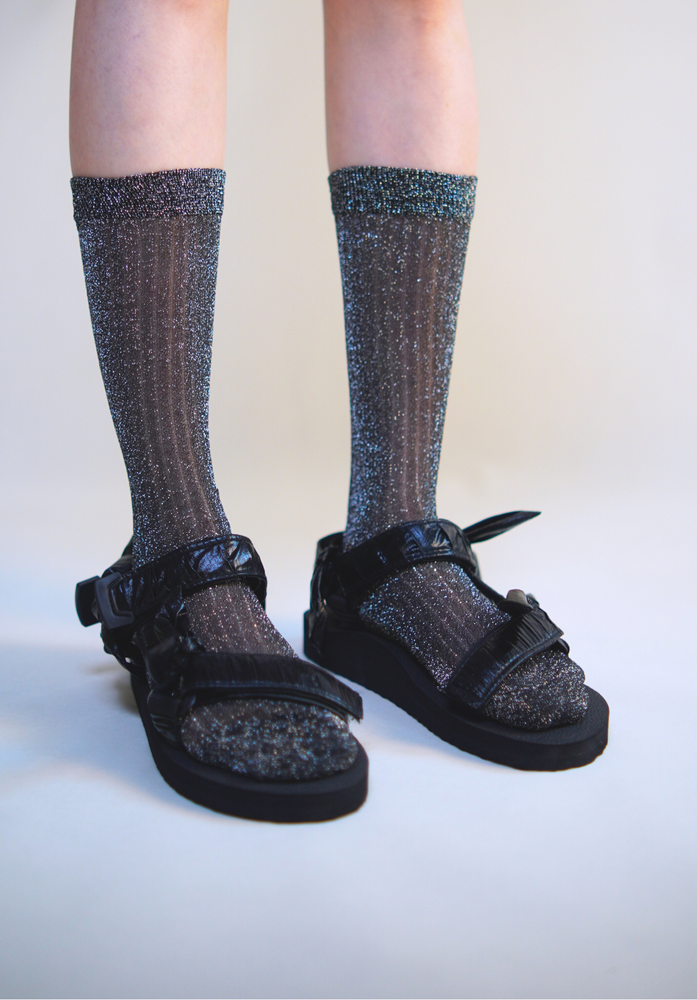 
                  
                    Sparkly Sheer Black Socks
                  
                