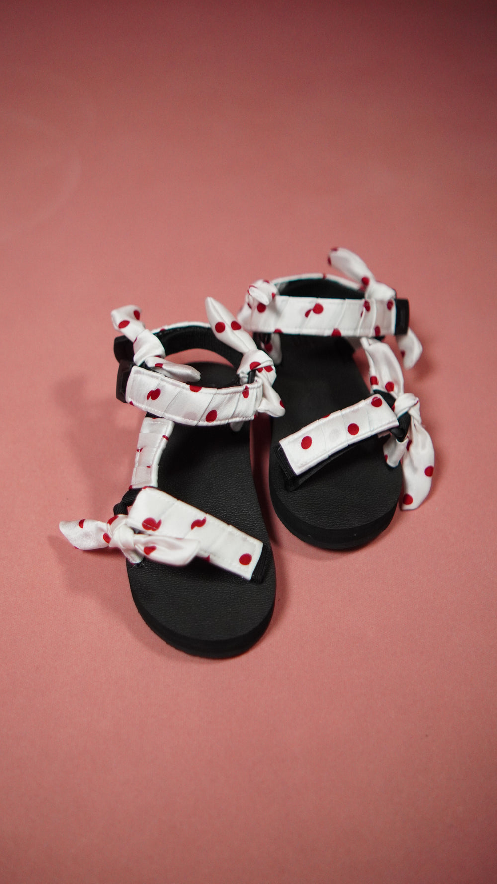 White and red polka dots, polka dots, JaeDals, Sandals